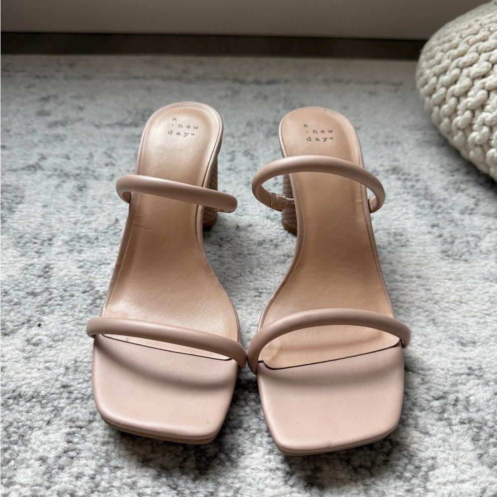 A New Day Beige Strappy Heels